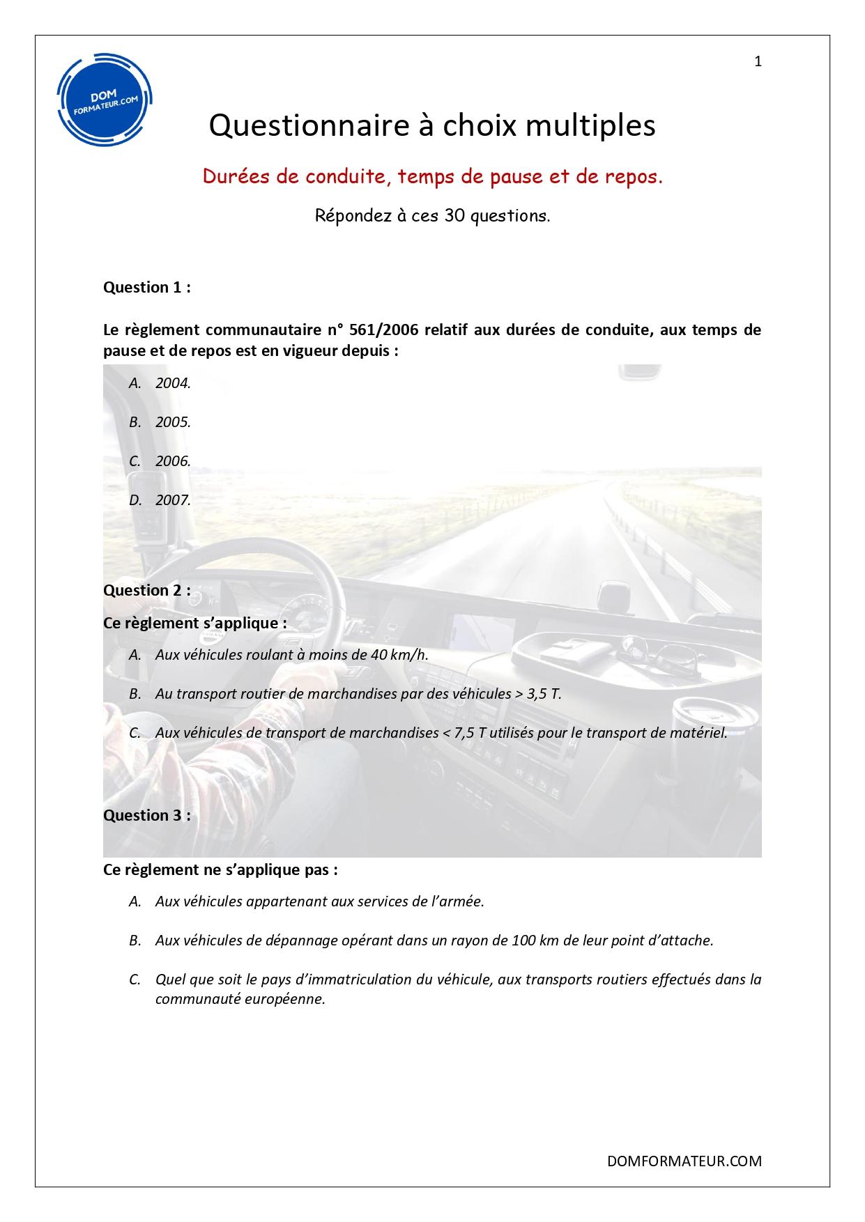 Durees de conduite temps de pause et de repos page 0001