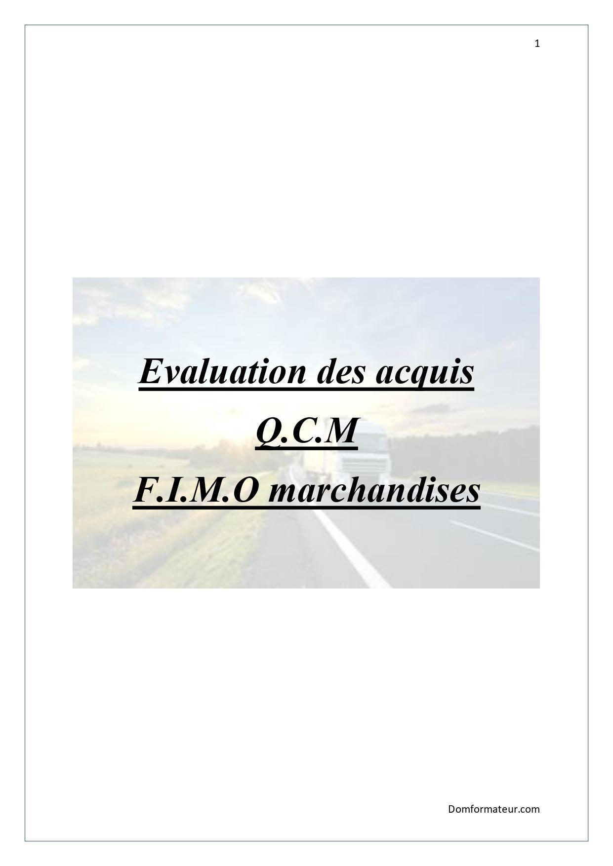Qcm final fimo marchandises