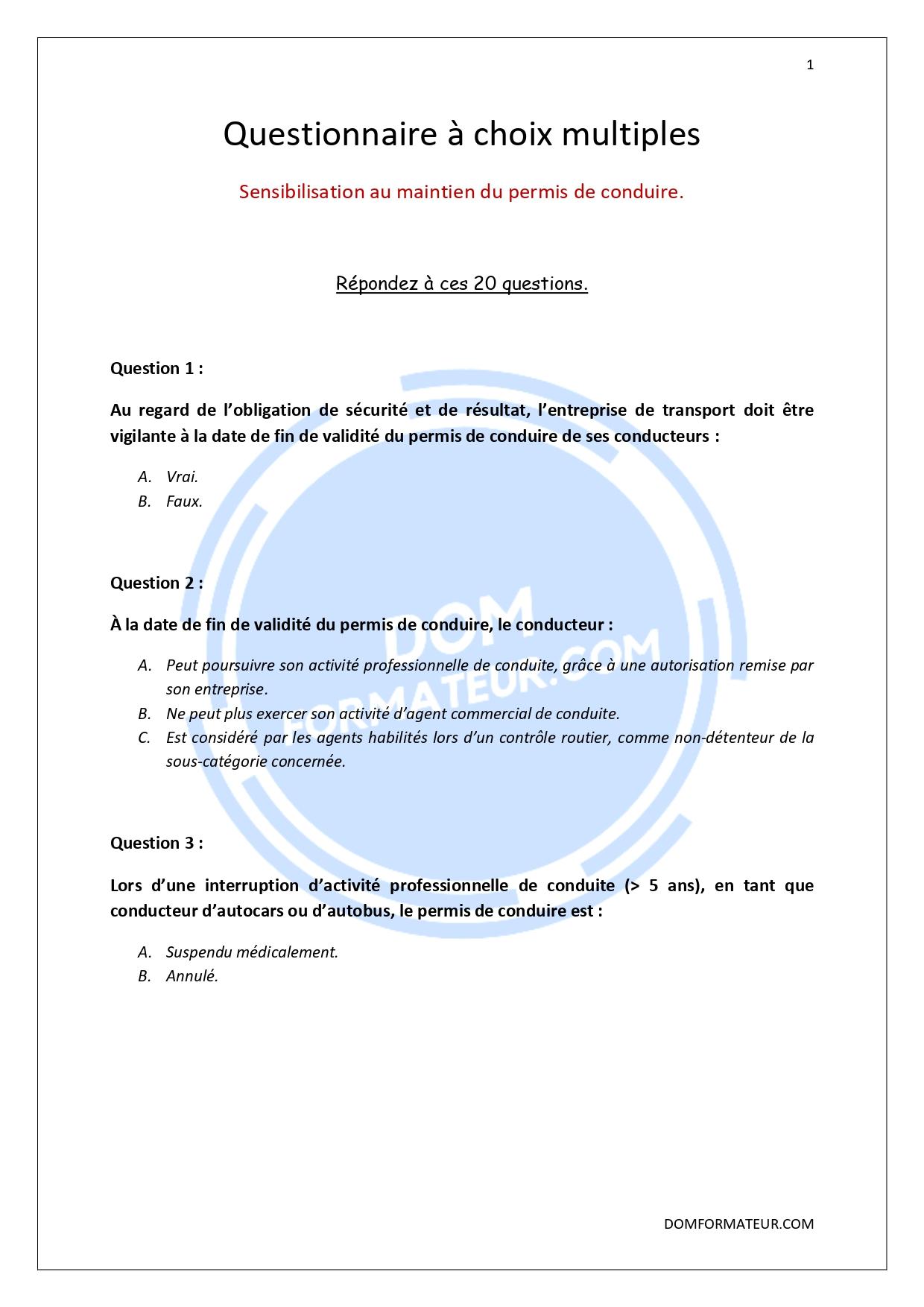 Sensibilisation au maintien du permis de conduire